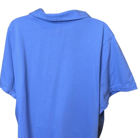 Lands End Womens Collared T Shirt Blue Top Plus Size 3X Short Sleeve u - Picture 6 of 8